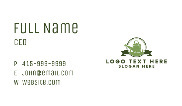 Watering Can Gardening  Business Card Design Image Preview
