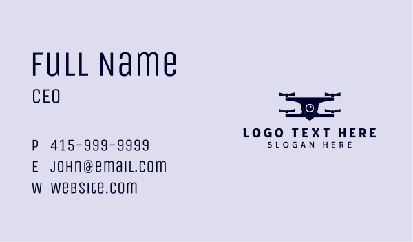 Aerial Quadcopter Drone  Business Card Design Image Preview