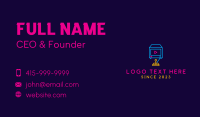 Neon Arcade Game Console Business Card Design