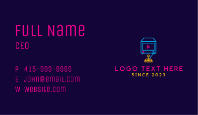 Neon Arcade Game Console Business Card Image Preview