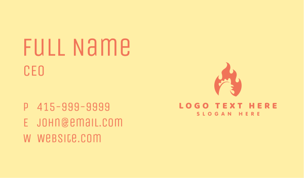 Fire Chicken Cooking Business Card Design Image Preview