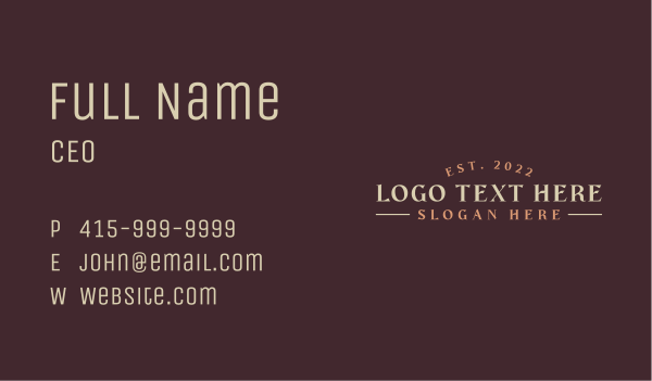 Classic Rustic Hipster Business Card Design Image Preview