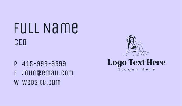 Luxury Beauty Bikini Business Card Design Image Preview