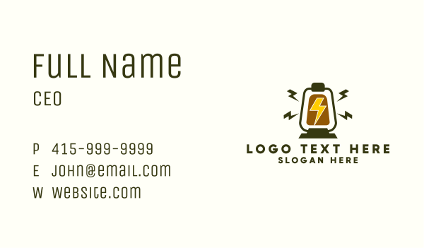 Electric Camping Lamp  Business Card Design Image Preview