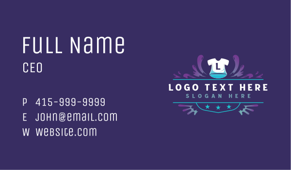 Laundry T-Shirt Clothing Business Card Design Image Preview