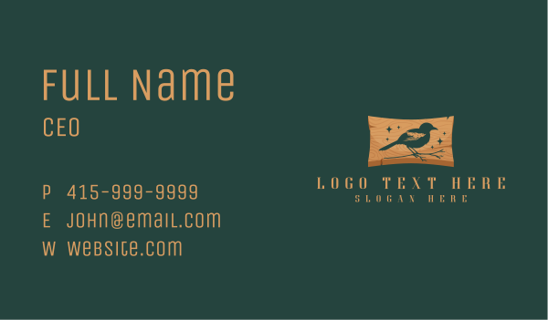 Artisan Woodwork Bird Business Card Design Image Preview