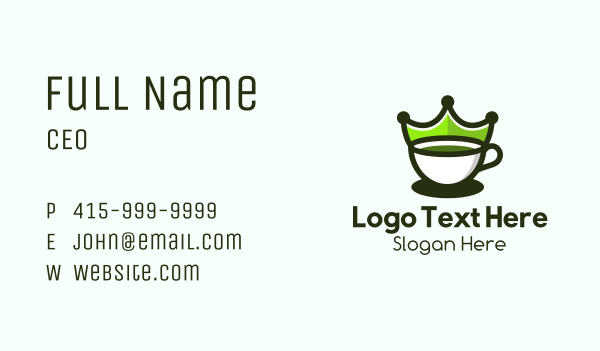 Tea Cup Crown Business Card Design Image Preview