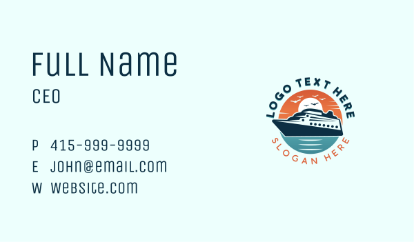 Ocean Cruise Ship Business Card Design Image Preview