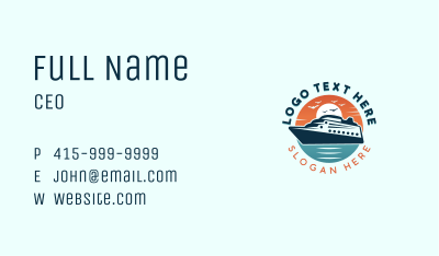 Ocean Cruise Ship Business Card Image Preview