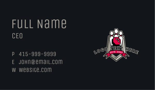 Bowling Pin Banner Business Card Design Image Preview