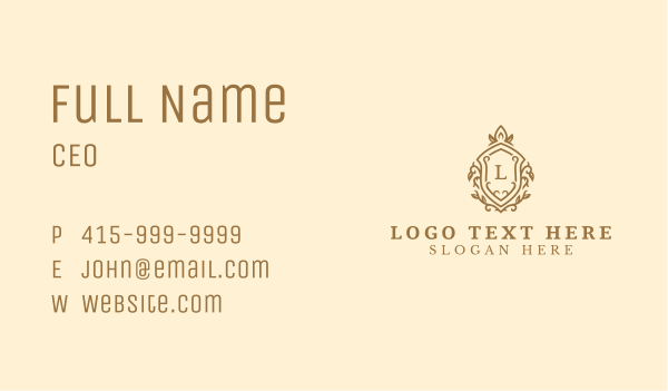Royal Victorian Shield Business Card Design Image Preview