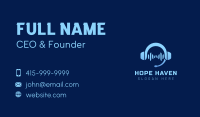 Blue Music Headphone Business Card Image Preview