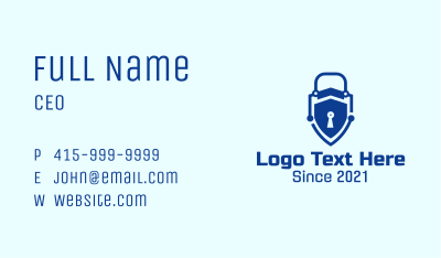 Blue Digital Lock  Business Card