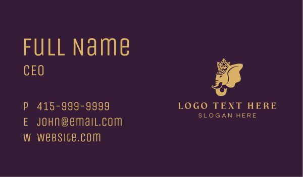 Hindu Crown Elephant Business Card Design Image Preview