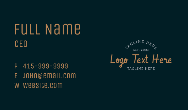 Professional Script Company Business Card Design Image Preview