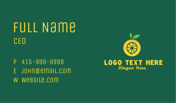 Yellow Lemon Letter O Business Card Design Image Preview
