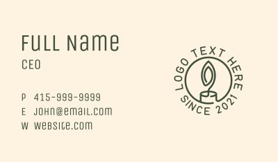 Round Candle Light Business Card
