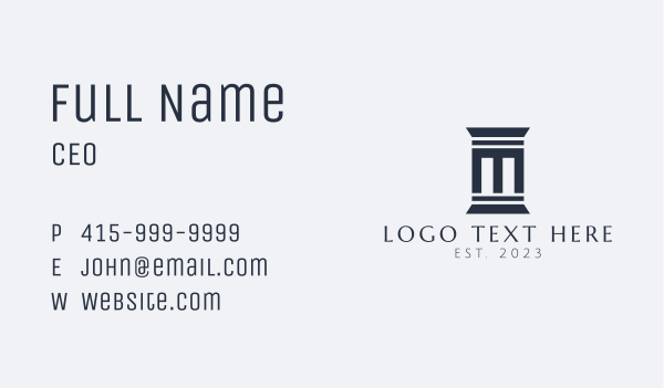 Law Firm Pillar Letter M Business Card Design Image Preview