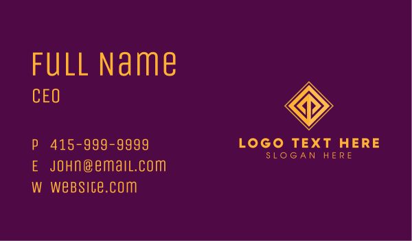 Golden Elegant Tile Business Card Design Image Preview