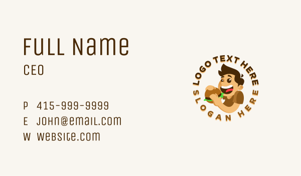 Fast Food Burger Guy Business Card Design Image Preview
