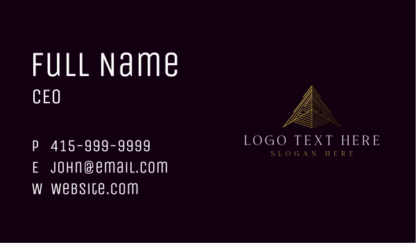 Premium Pyramid Triangle Business Card Design Image Preview