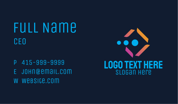 Moving Cube Techno Business Card Design Image Preview
