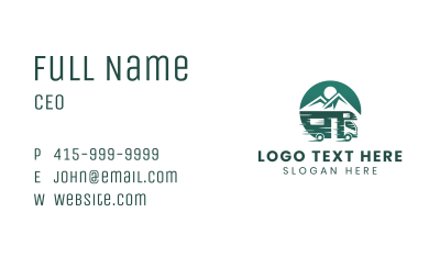 Mountain Camper Van Vehicle Business Card Image Preview