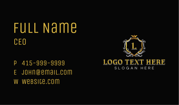 Elegant Insignia Crest Business Card Design Image Preview