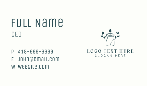 Floral Candle Holder Business Card Design Image Preview