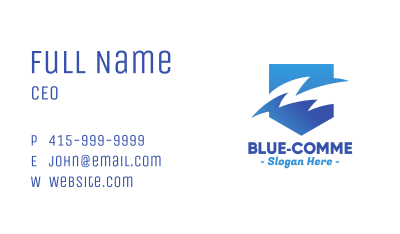 Blue Gradient Sea Waves Business Card Image Preview