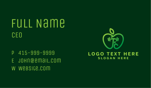 Green Apple Fitness Business Card Design Image Preview