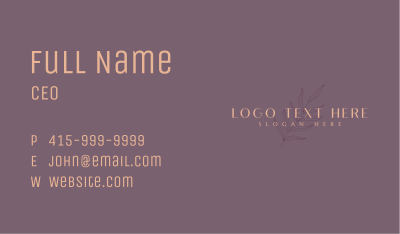 Elegant Leaf Wordmark Business Card Image Preview