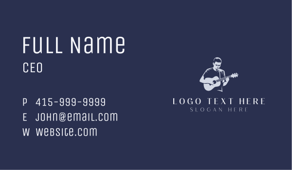 Guitarist Musician Concert Business Card Design Image Preview