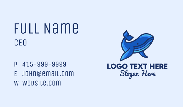 Blue Marine Whale Business Card Design Image Preview