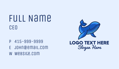 Blue Marine Whale Business Card Image Preview