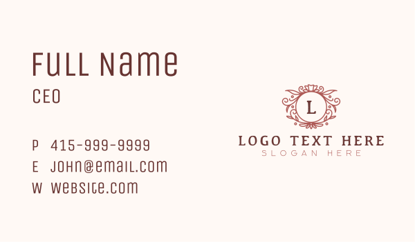 Floral Crest Ornamental Business Card Design Image Preview