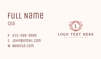 Floral Crest Ornamental Business Card Image Preview