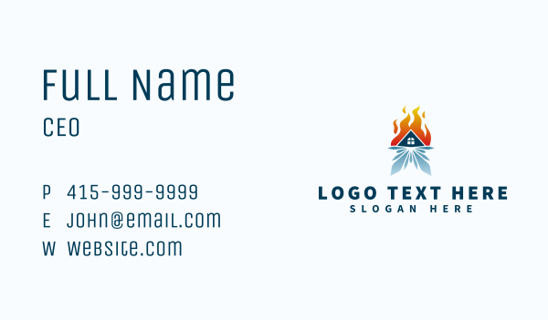 Heating Cooling House Business Card Design Image Preview