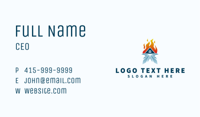 Heating Cooling House Business Card Image Preview