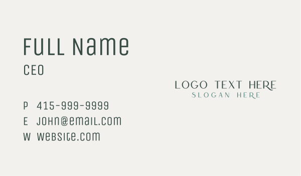 Elegant Nature Wordmark Business Card Design Image Preview