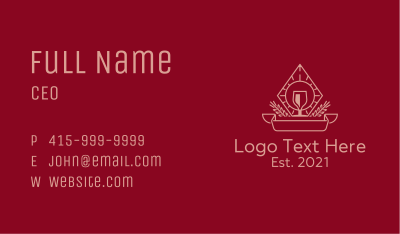 Winery Glass Emblem Business Card