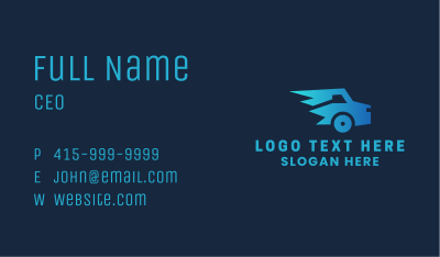 Fast Blue Vehicle  Business Card Image Preview