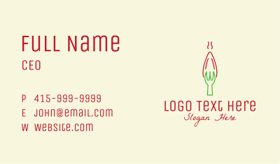 Red Chili Pepper Fork  Business Card Image Preview