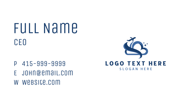 Travel Cloud Airplane Business Card Design Image Preview