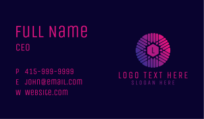 Round Microchip Letter Business Card Image Preview