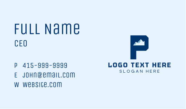 Mountain Peak Letter P Business Card Design Image Preview