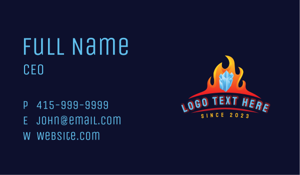  Fire Ice Heating Cooling Business Card Design Image Preview