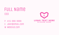 Pink Minimalist Heart Letter Business Card Image Preview