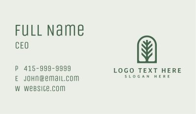 Pine Tree Leaf Business Card