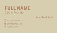 Brown Luxury Wordmark Business Card Image Preview